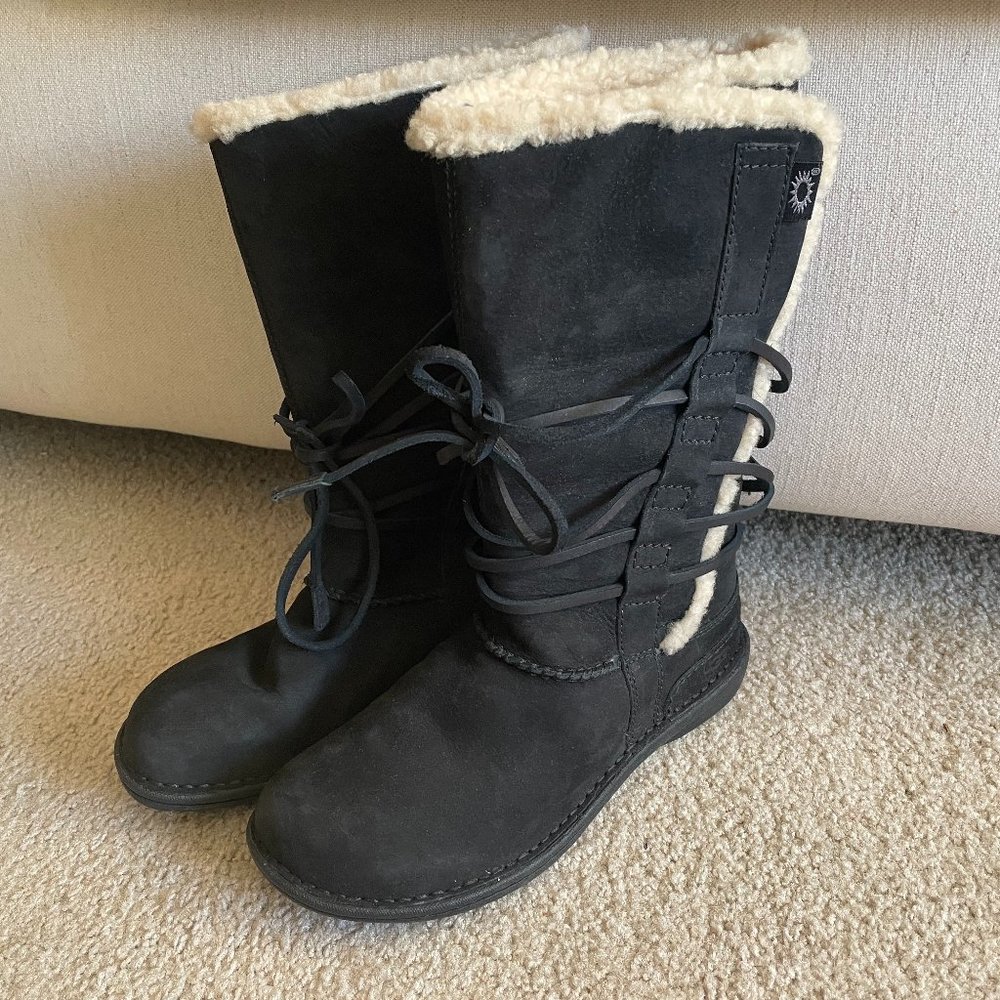 New UGG Insulated Suede Boots with Tie